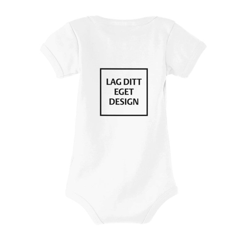 Økologisk Kortermet Babybody med Eget Trykk | Myk Ribbet Bomull