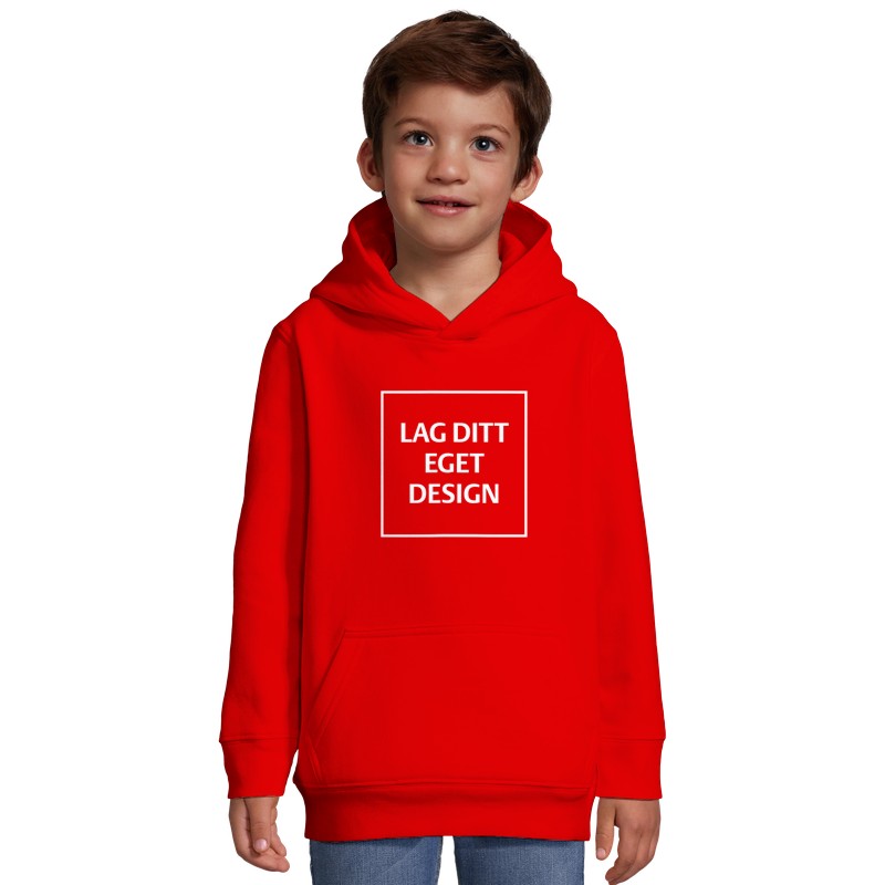 Komfortabel Barnehettegenser med Eget Trykk | Varm Fleece med Kengurulomme