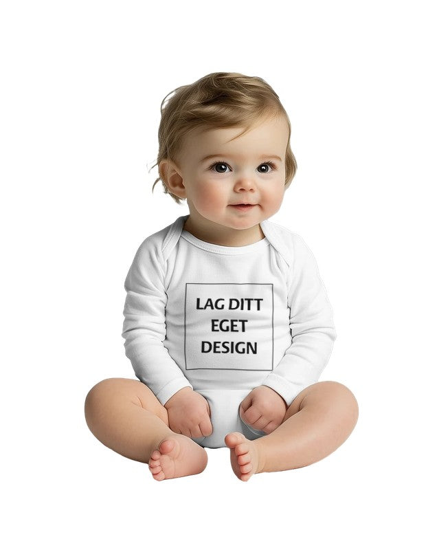 Klassisk Langermet Babybody med Eget Trykk | Lun Bomull