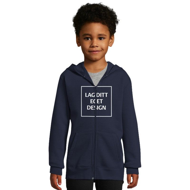 Hettejakke for Barn med Glidelås og Eget Trykk | Myk Zip Hoodie