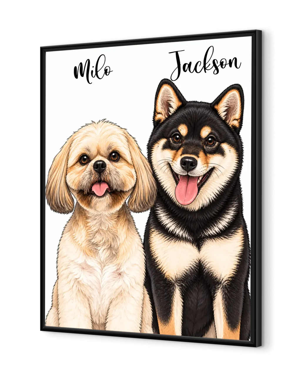 Custom Pet Portrait Poster - Vibrant Cartoon & Pop Art Style for 1-2 Pets