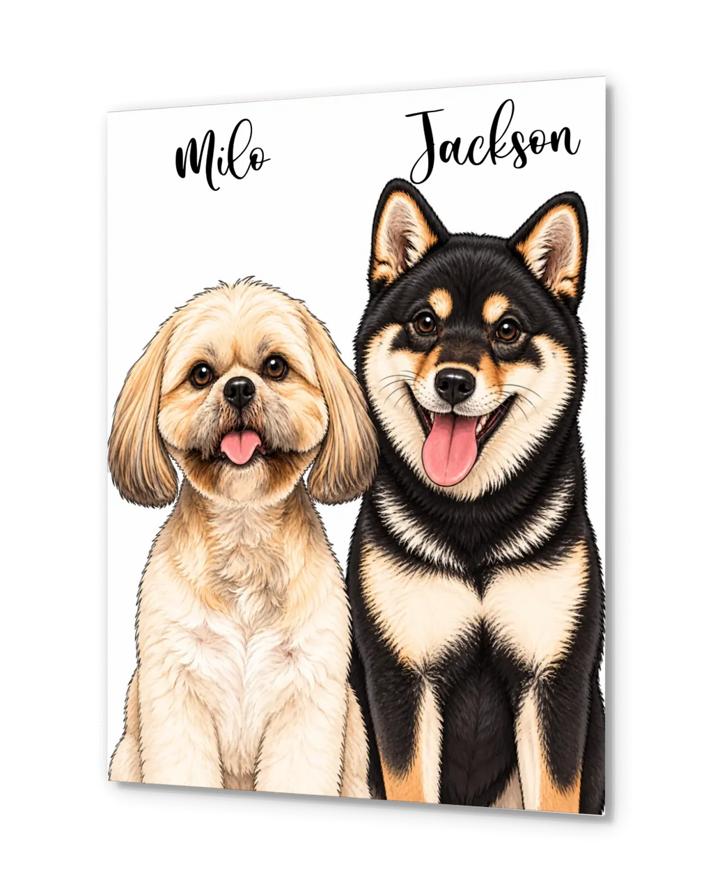 Custom Pet Portrait Poster - Vibrant Cartoon & Pop Art Style for 1-2 Pets