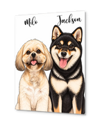 Custom Pet Portrait Poster - Vibrant Cartoon & Pop Art Style for 1-2 Pets