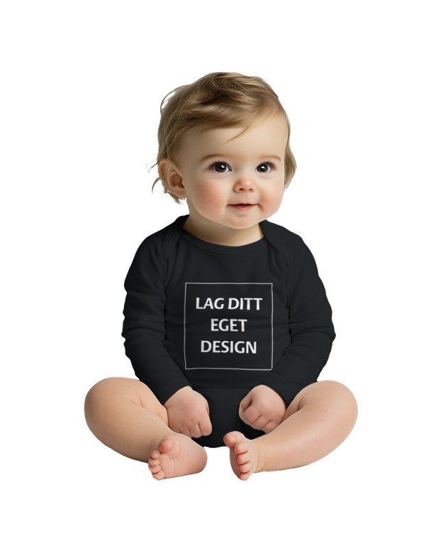 Klassisk Langermet Babybody med Eget Trykk | Lun Bomull