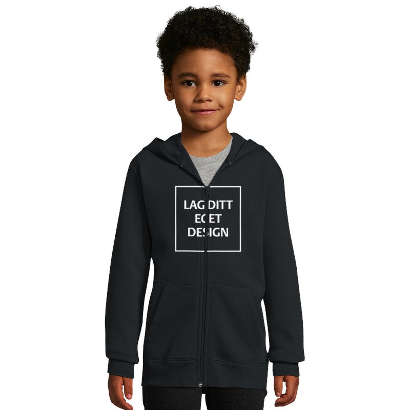 Hettejakke for Barn med Glidelås og Eget Trykk | Myk Zip Hoodie