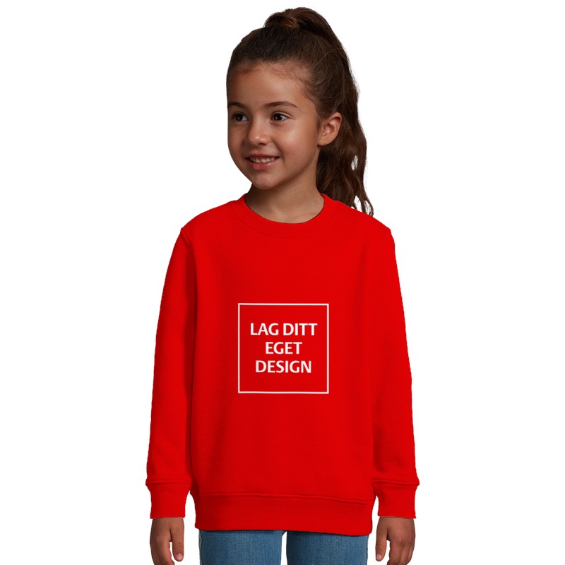 Klassisk Barnegenser med Eget Trykk | Varm Sweatshirt i Bomullsblanding