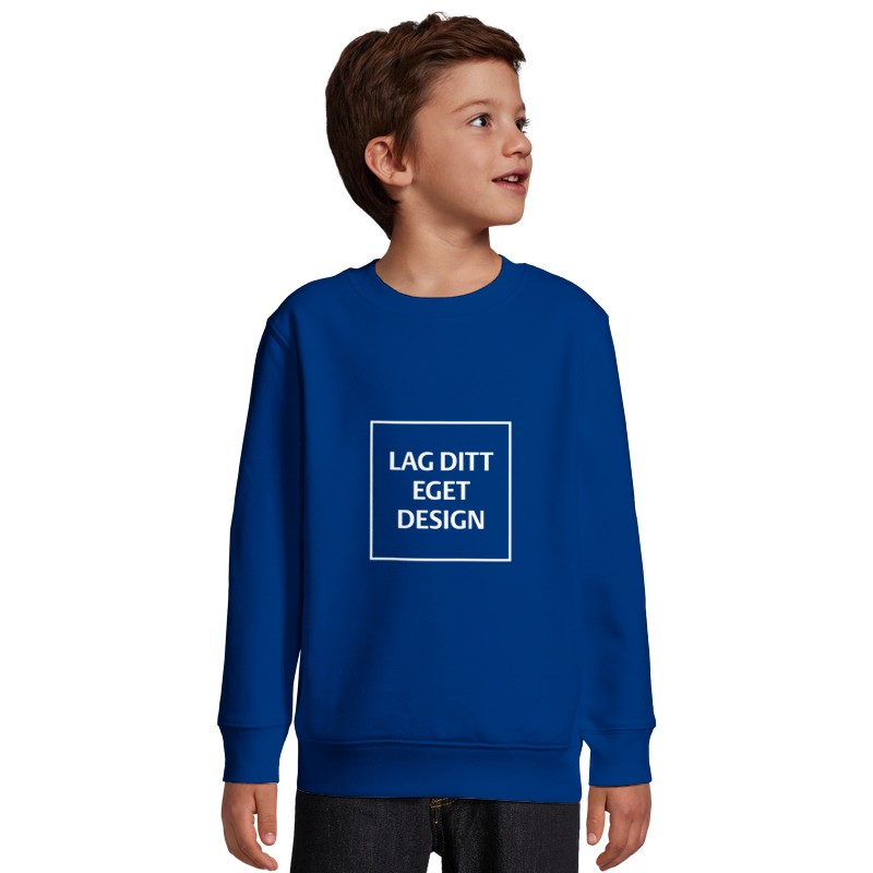 Klassisk Barnegenser med Eget Trykk | Varm Sweatshirt i Bomullsblanding