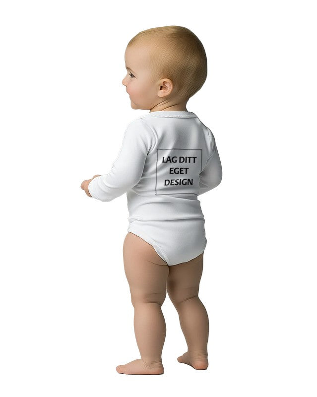 Klassisk Langermet Babybody med Eget Trykk | Lun Bomull