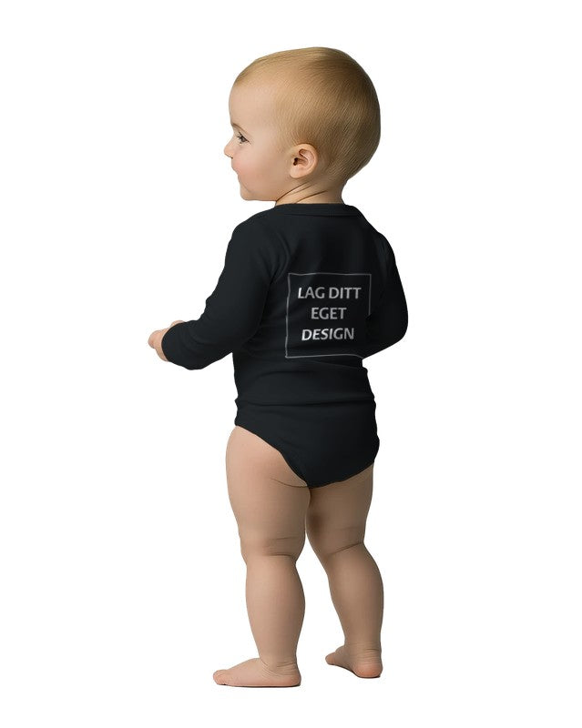 Klassisk Langermet Babybody med Eget Trykk | Lun Bomull