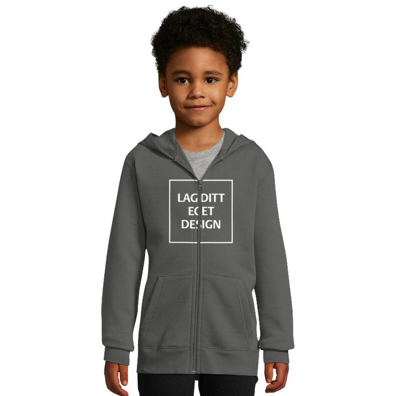 Hettejakke for Barn med Glidelås og Eget Trykk | Myk Zip Hoodie