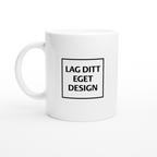Personlig Hvit Keramisk Kaffekopp 11oz | Eget Trykk