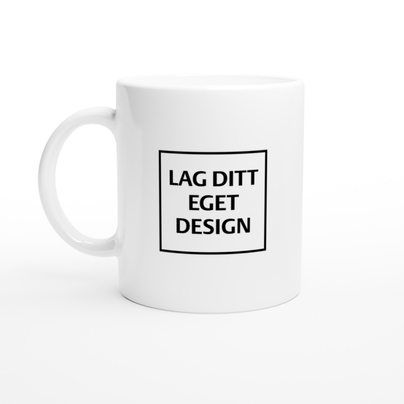 Personlig Hvit Keramisk Kaffekopp 11oz | Eget Trykk