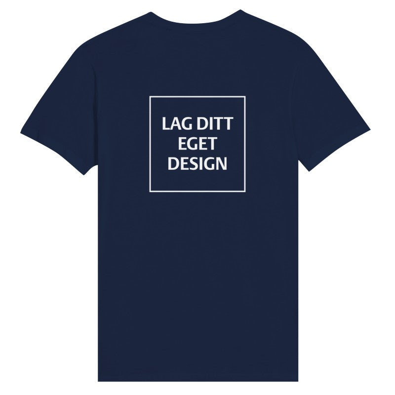 Design din egen Premium Unisex V-hals T-skjorte med eget trykk