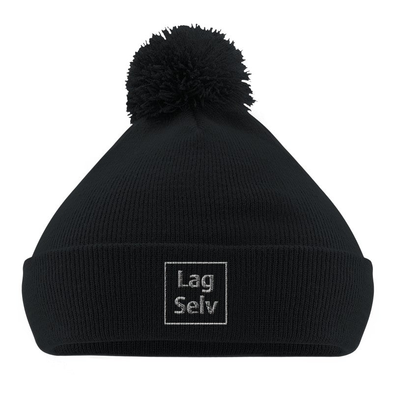 Personlig Pom Pom Lue | Design din egen med broderi