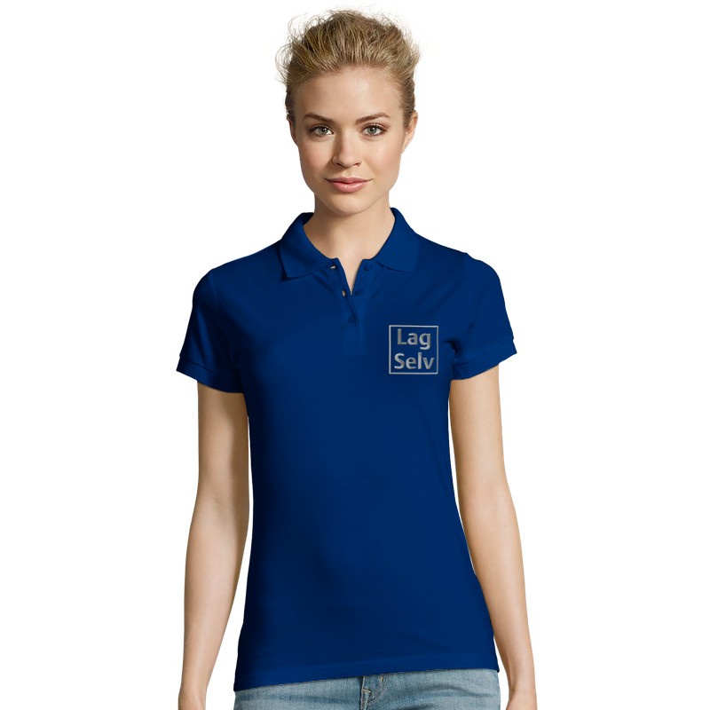 Design your own custom embroidered women's fitted polo shirt