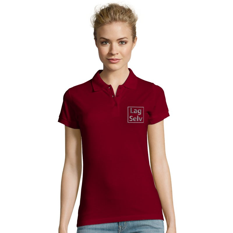Design your own custom embroidered women's fitted polo shirt