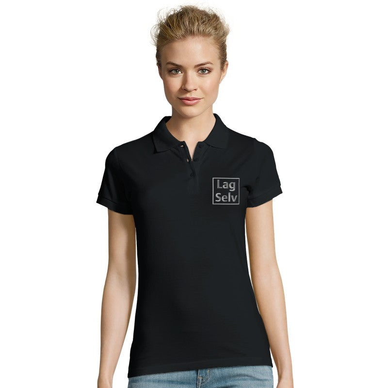 Design your own custom embroidered women's fitted polo shirt