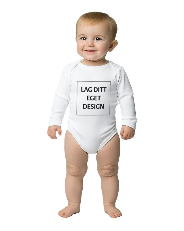 Klassisk Langermet Babybody med Eget Trykk | Lun Bomull
