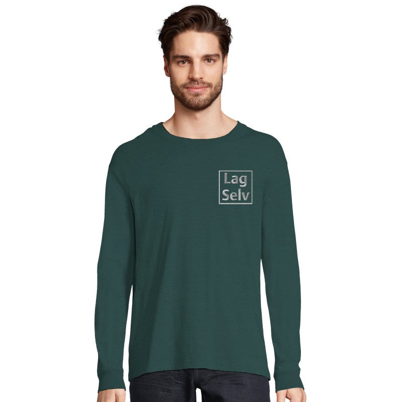 Design Your Own Organic Long Sleeve T-Shirt with Custom Embroidery