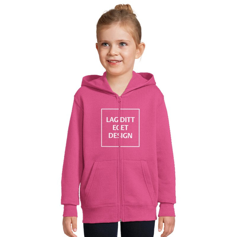 Hettejakke for Barn med Glidelås og Eget Trykk | Myk Zip Hoodie