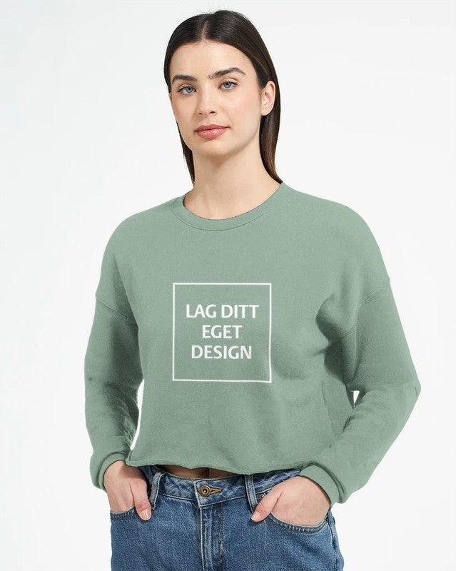 Design Your Own Women's Cropped Sweatshirt | Personalized Print Logo