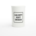 Hvit Porselen Slim Krus | Eget Trykk