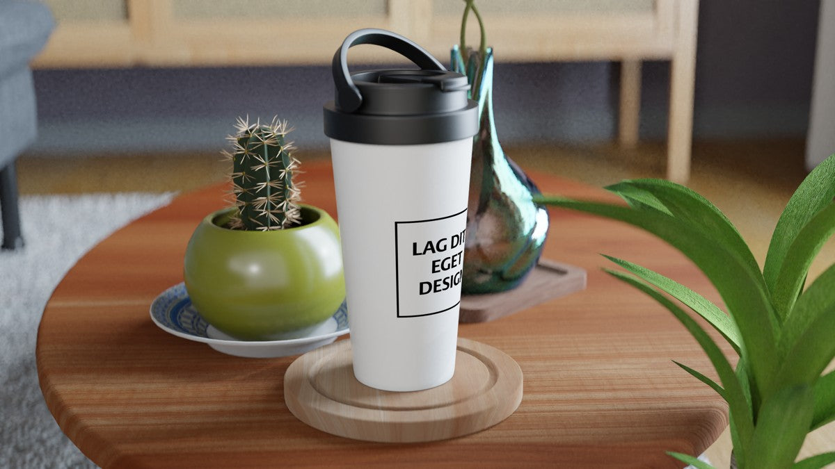 White Stainless Steel Travel Mug | Custom Print