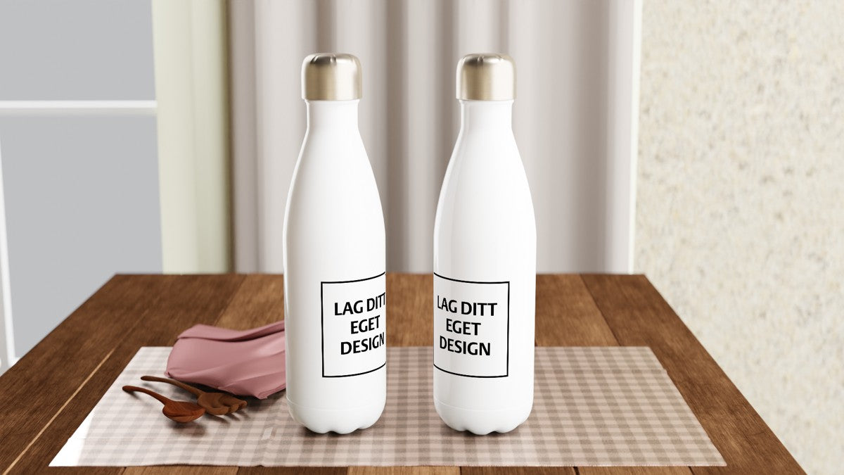 White Stainless Steel Water Bottle | Custom Print