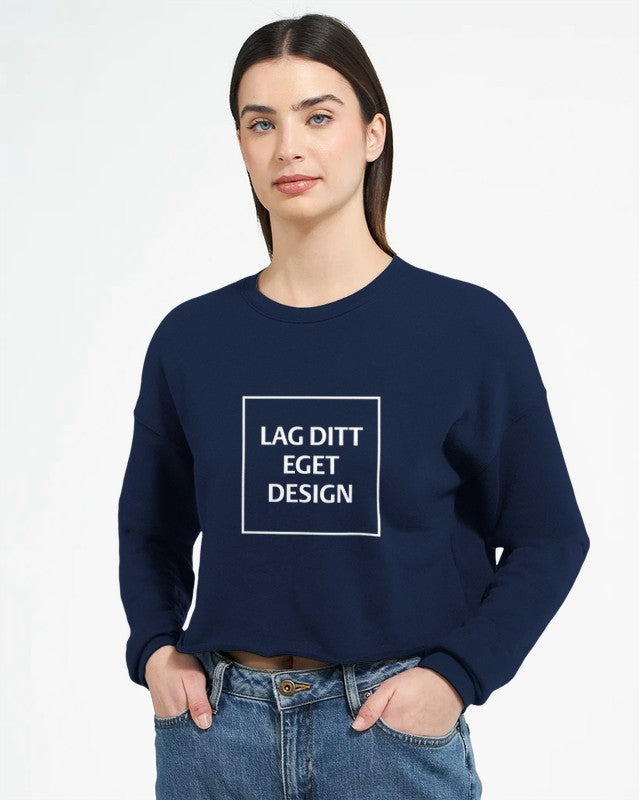 Design Your Own Women's Cropped Sweatshirt | Personalized Print Logo