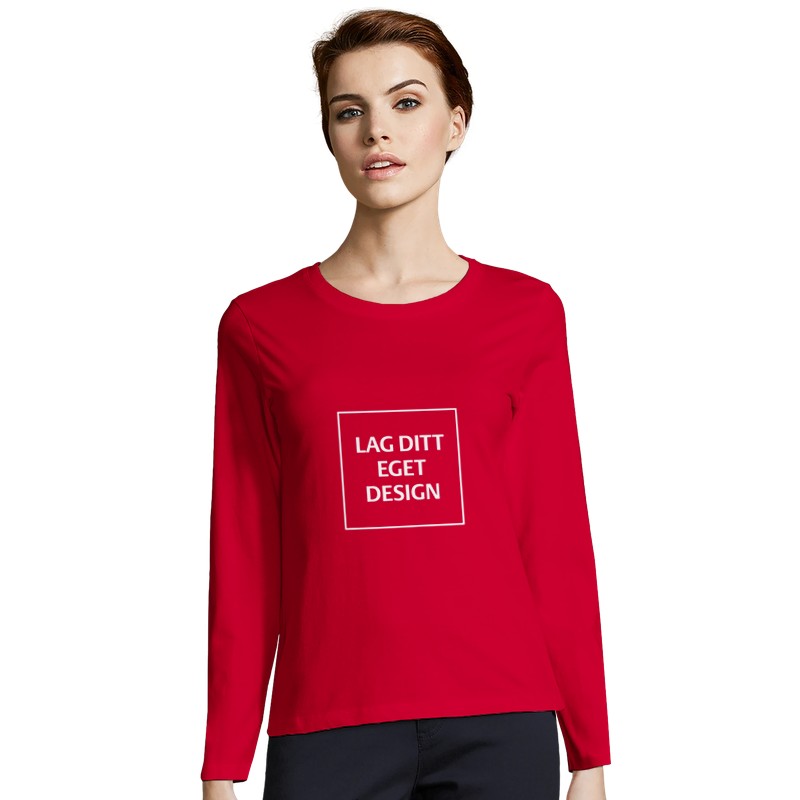 Design Your Own Custom Fitted Long Sleeve T-shirt for Women with Print