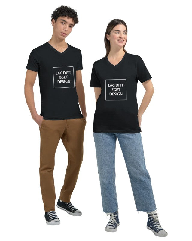 Design Your Own Premium Unisex V-Neck T-shirt with Custom Print