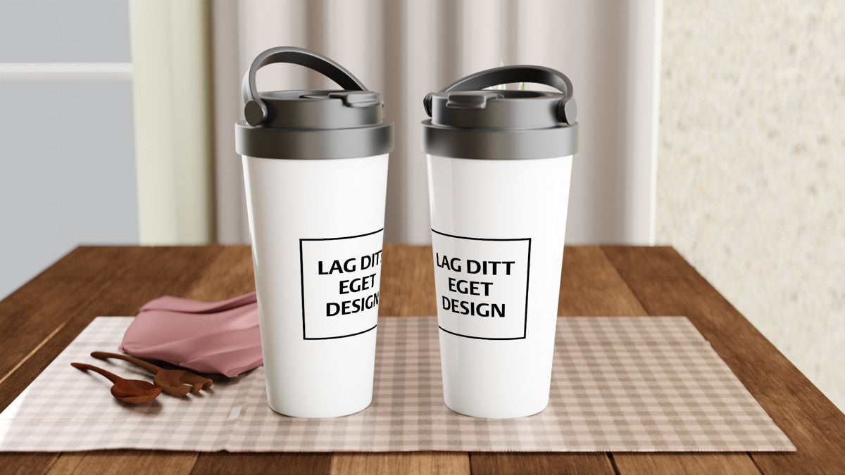 White Stainless Steel Travel Mug | Custom Print