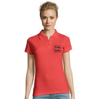 Design your own custom embroidered women's fitted polo shirt