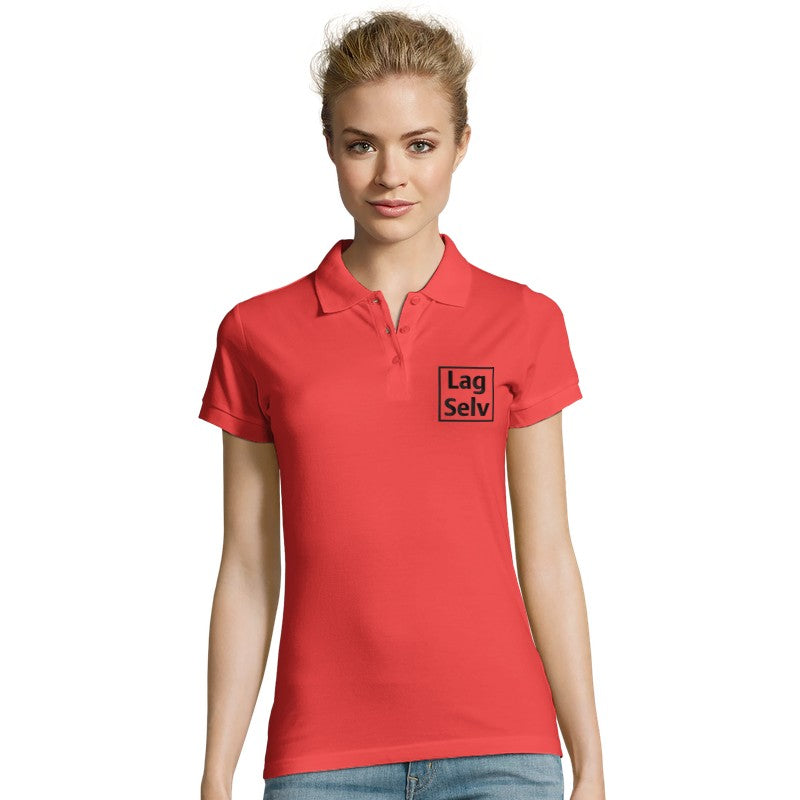 Design your own custom embroidered women's fitted polo shirt