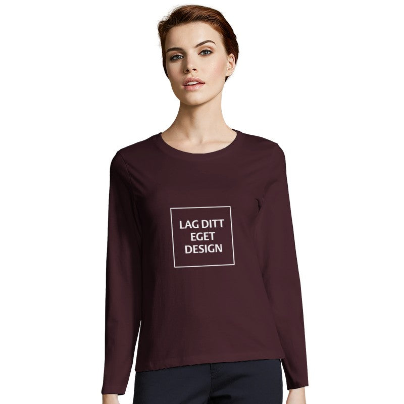 Design Your Own Custom Fitted Long Sleeve T-shirt for Women with Print