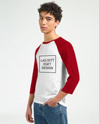Unisex Raglan T-skjorte med 3/4 Ermer – Skap Ditt Unike Design