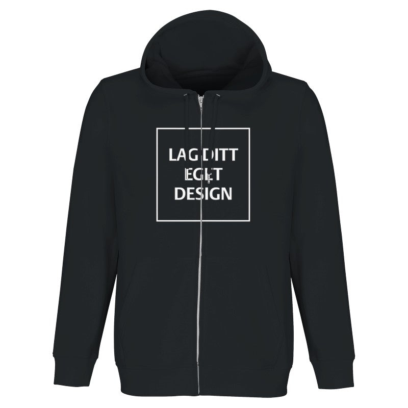 Organisk Hettejakke med Eget Trykk | Unisex Glidelåshettegenser