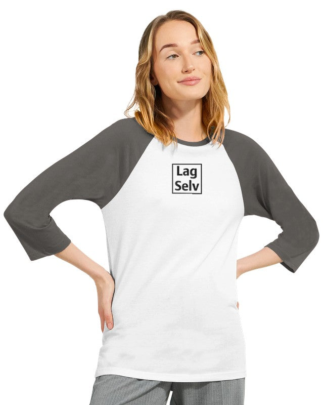 Lag din egen Unisex Raglan T-skjorte med 3/4 ermer | Med Eget Broderi