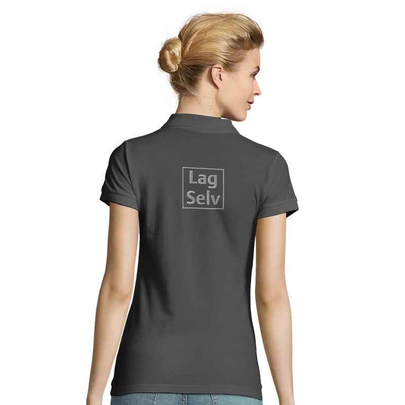 Design your own custom embroidered women's fitted polo shirt