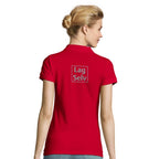 Design your own custom embroidered women's fitted polo shirt