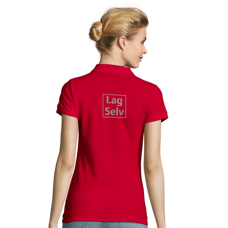 Design your own custom embroidered women's fitted polo shirt