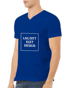 Design din egen Premium Unisex V-hals T-skjorte med eget trykk