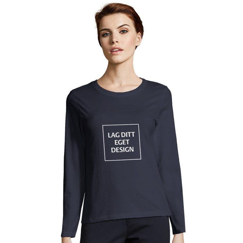 Design Your Own Custom Fitted Long Sleeve T-shirt for Women with Print