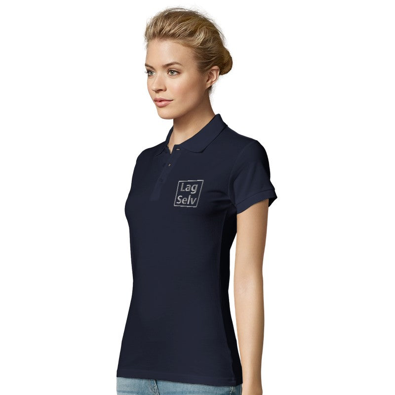 Design your own custom embroidered women's fitted polo shirt