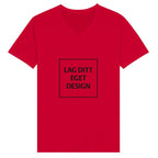 Design din egen Premium Unisex V-hals T-skjorte med eget trykk