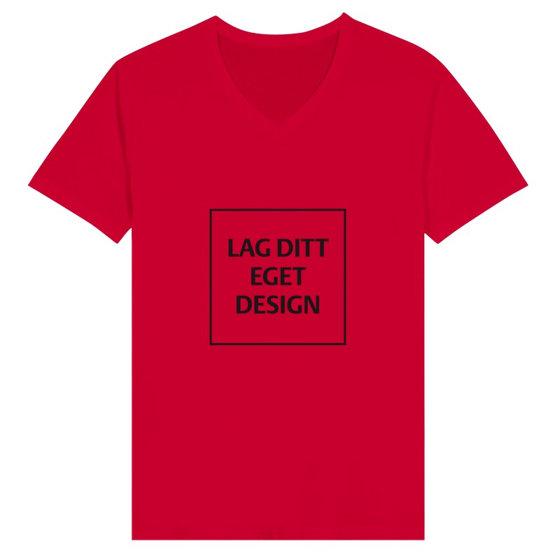 Design din egen Premium Unisex V-hals T-skjorte med eget trykk