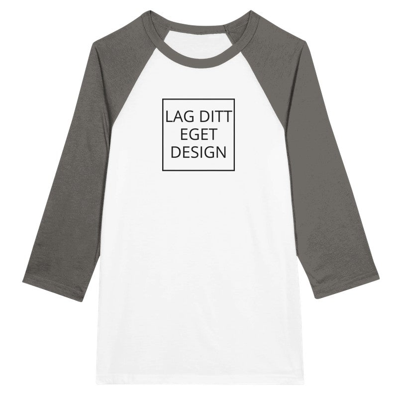 Unisex Raglan T-skjorte med 3/4 Ermer – Skap Ditt Unike Design